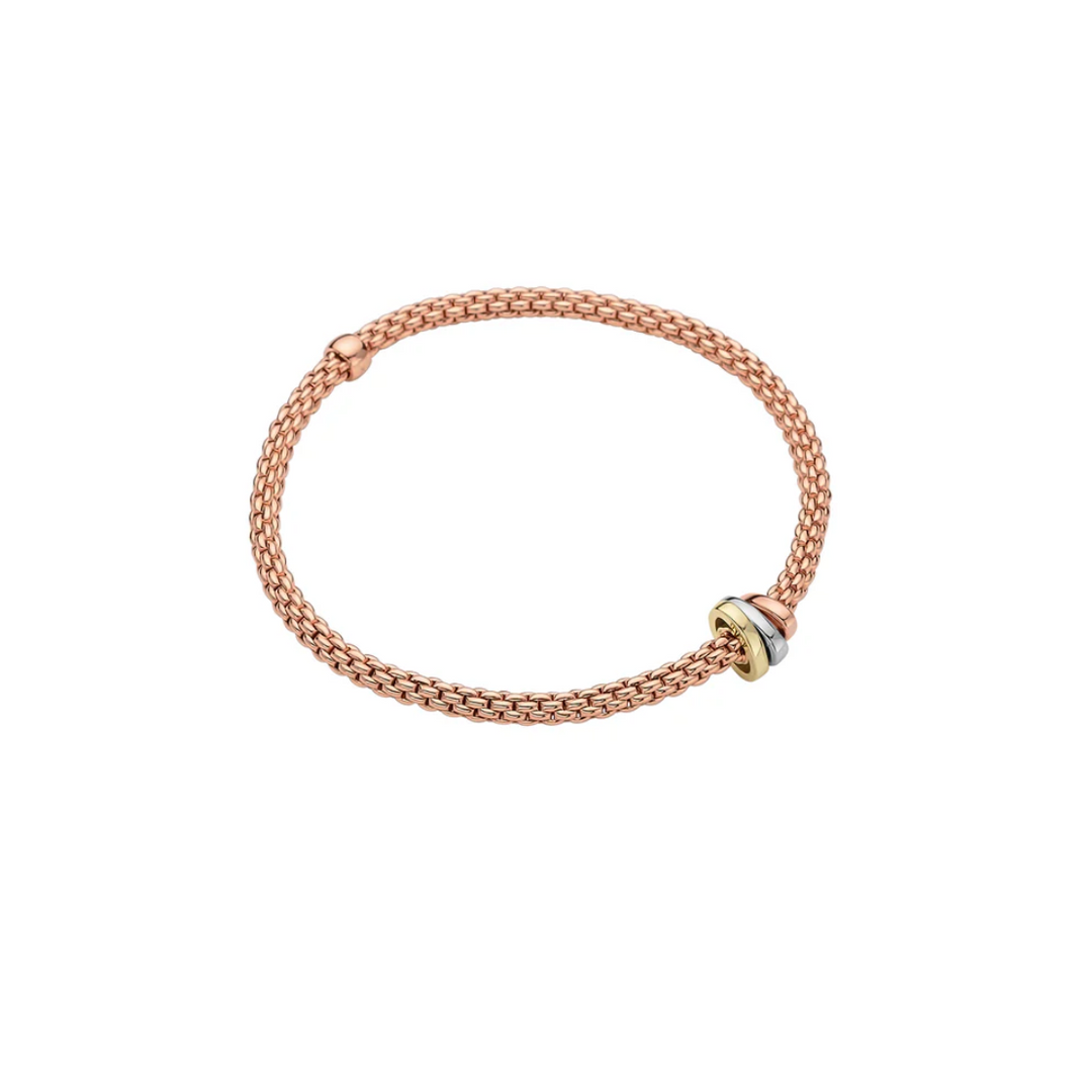 Prima Rose Gold Bracelet with Tri Color Rondels