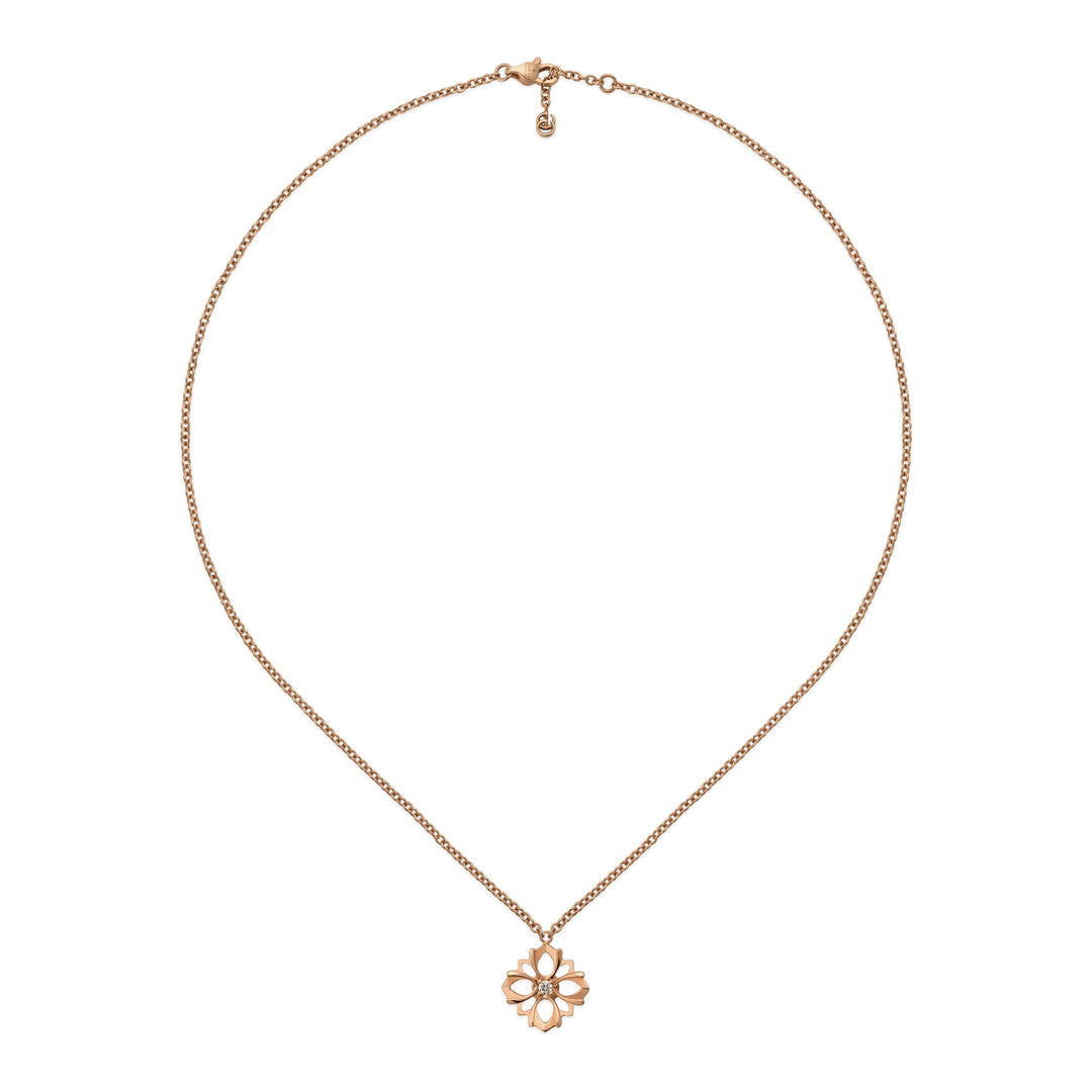 Flora Pink Gold Flower Necklace