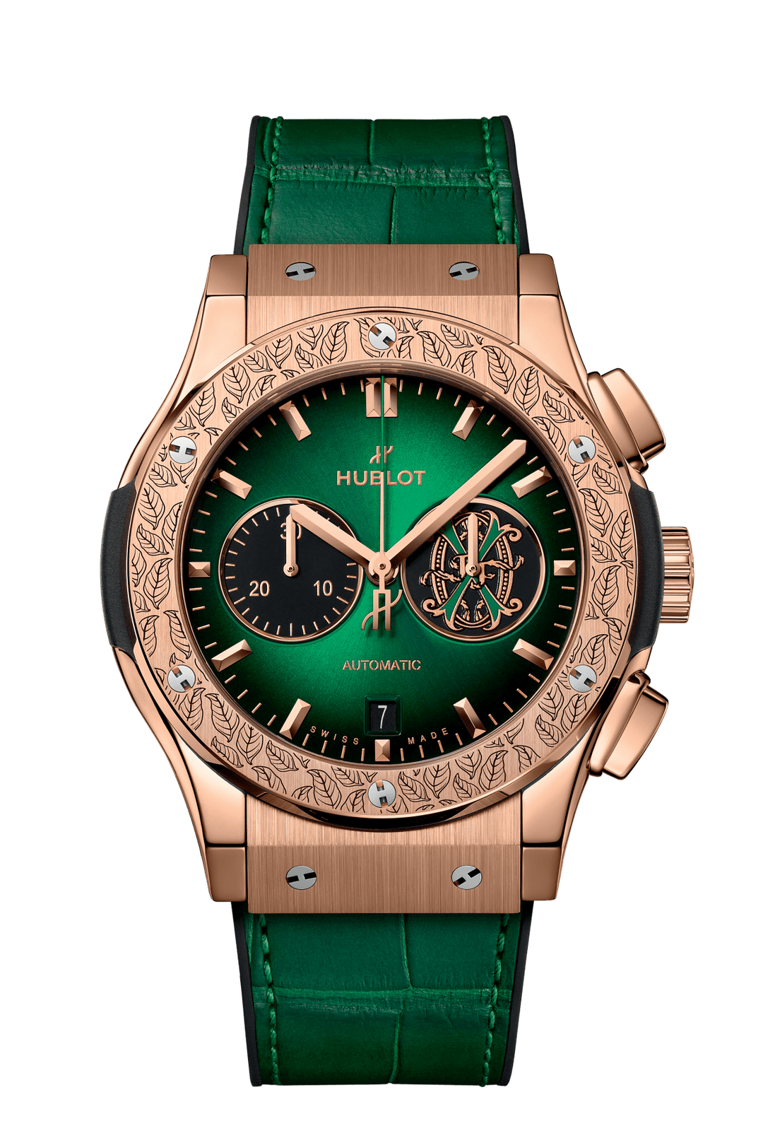 541.OX.8980.LR.OPX24|HUBLOT|CLASSIC FUSIONCHRONOGRAPH ARTURO FUENTE KING GOLD 42 MM|ARTURO FUENTE CERAMIC Limited Edition Green Dial, Green Strap