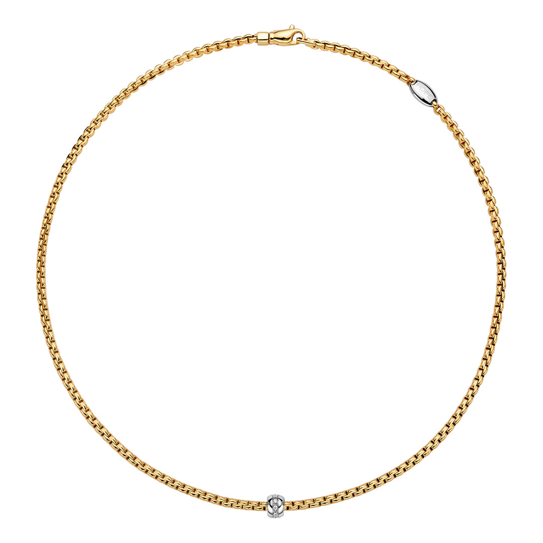 Eka Yellow/White Gold and Diamond Necklace