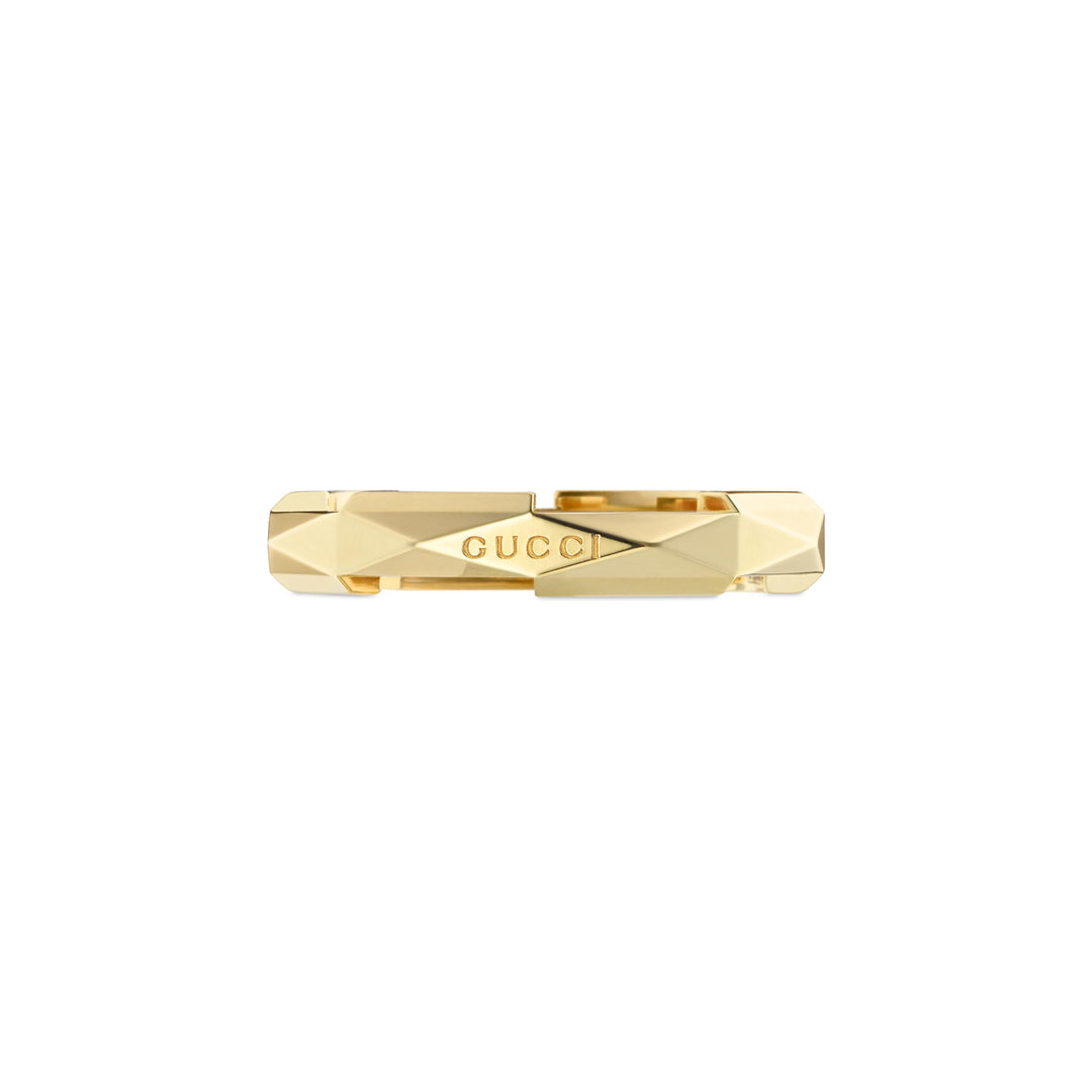 YBC662177001021|GUCCI |LINK TO LOVE |4mm Mirror Finish Yellow Gold 18k Ring - size 9.5