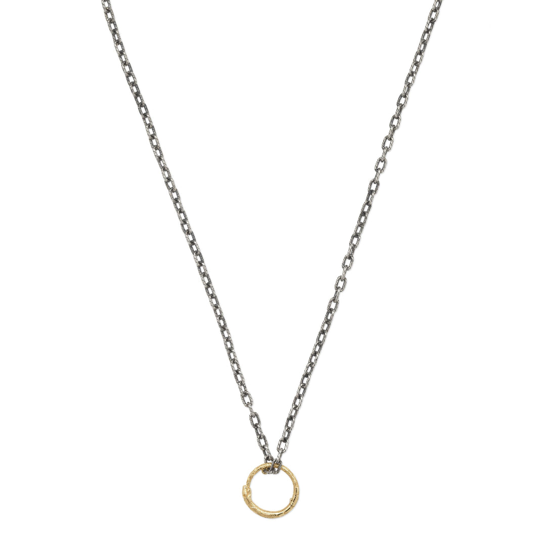 YBB46199700100U|GUCCI |Ouroboros Silver Chain with 18K Yellow Gold Snake Charm 60cm (23.6in)