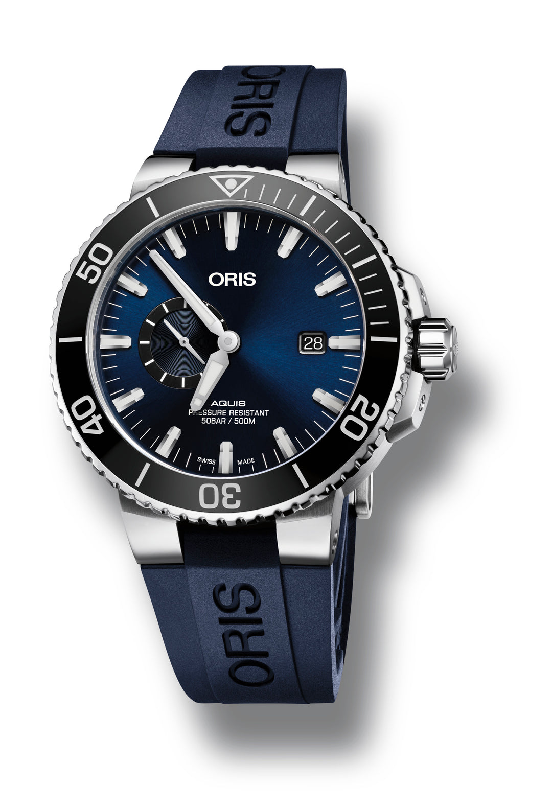 74377334135-0742465EB|ORIS |Aquis 45.5mm Dark Blue Dial; Blue Strap