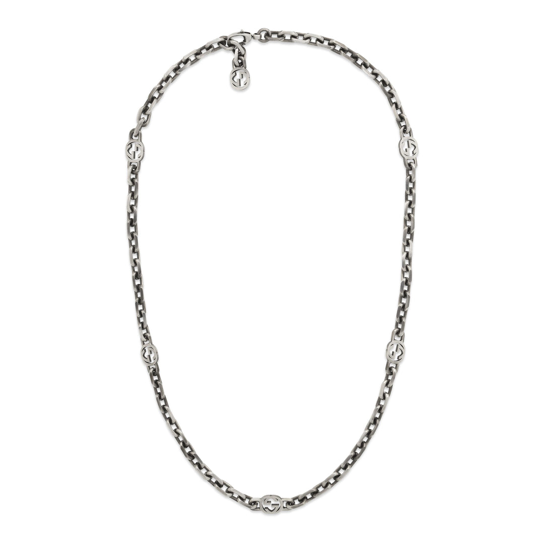 YBB61694100100U|GUCCI |INTERLOCKING G |Aged SIlver Necklace 60cm (23.6in)