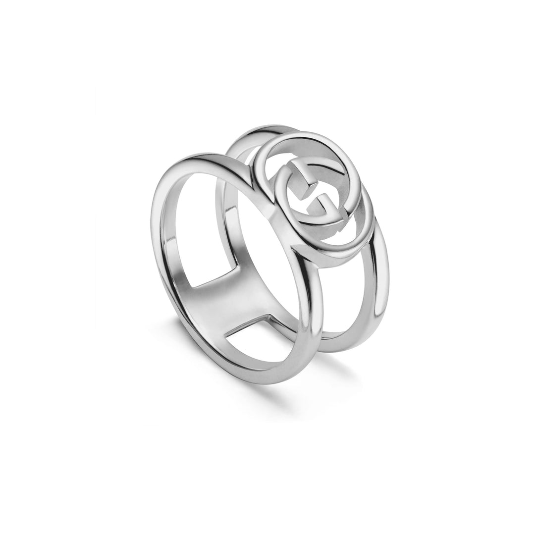 YBC295716001015|GUCCI |INTERLOCKING G |Silver Ring GG - Size 7.25
