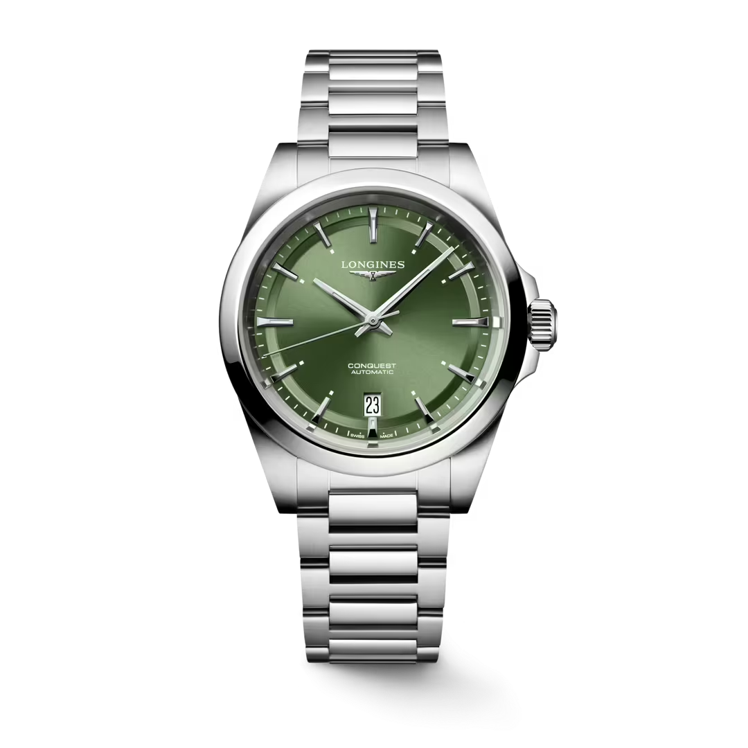 L37204026| Longines | Conquest 38mm Steel Watch, Green Dial; Automatic