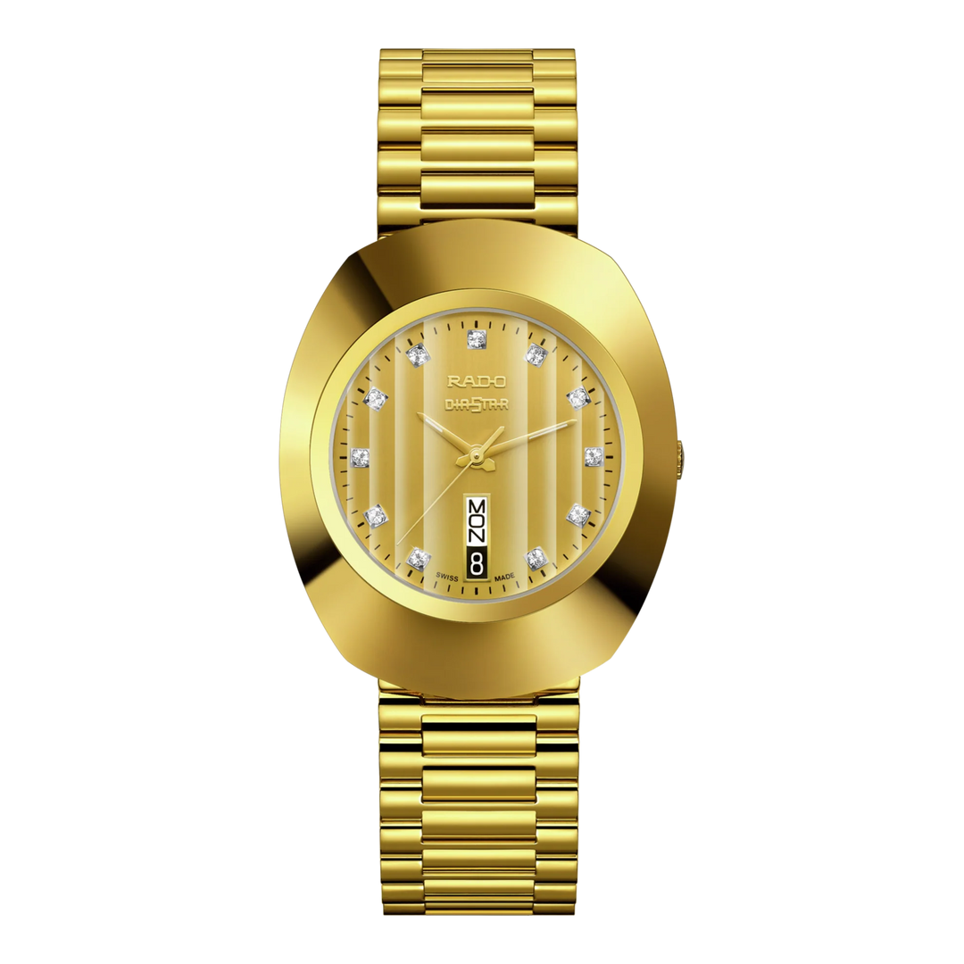 Original Yellow Gold with Crystals 35MM Watch