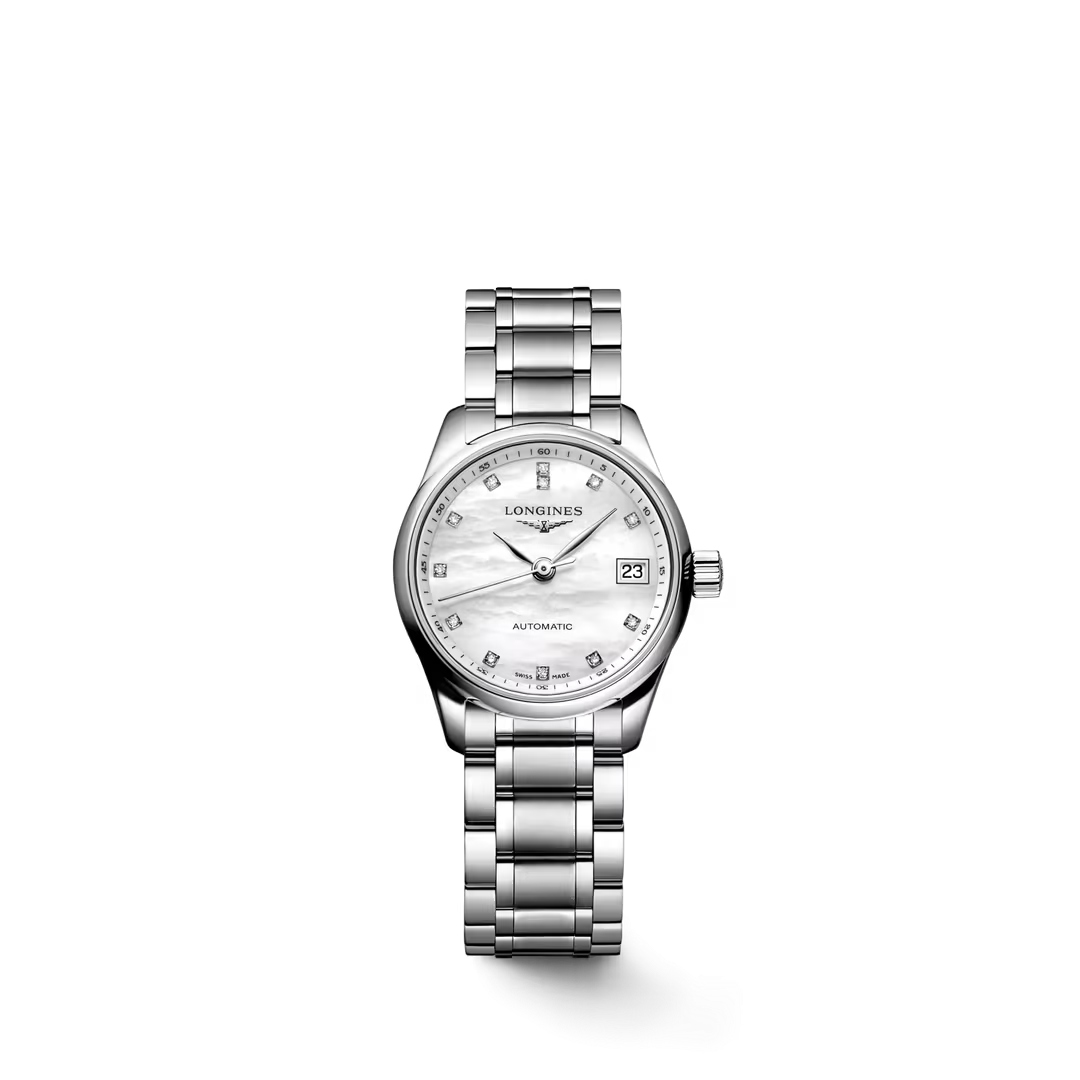 L21284876| Longines | Master Collection 25.5mm Steel Watch; white MOP Diamond Dial; Autoamtic