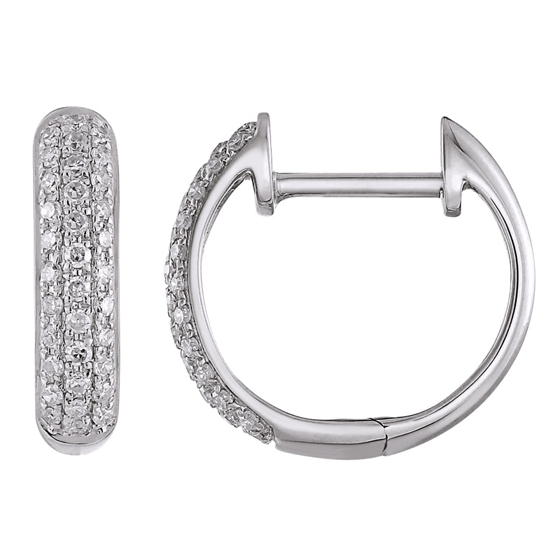 .21CT Diamond Pave 13MM Huggie Earrings