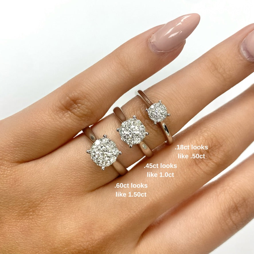 .50ct Diamond Solitaire Illusion White Gold Ring