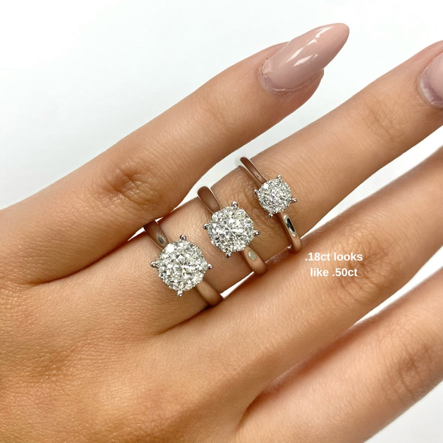 .50ct Diamond Solitaire Illusion White Gold Ring