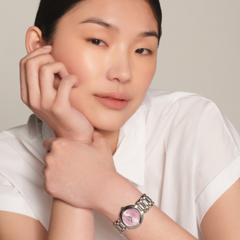 Primaluna Pink 30MM Stainless Steel Watch