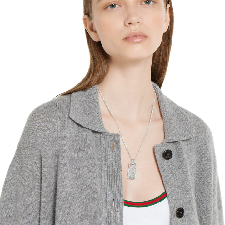 Diamante Pattern Pendant Necklace