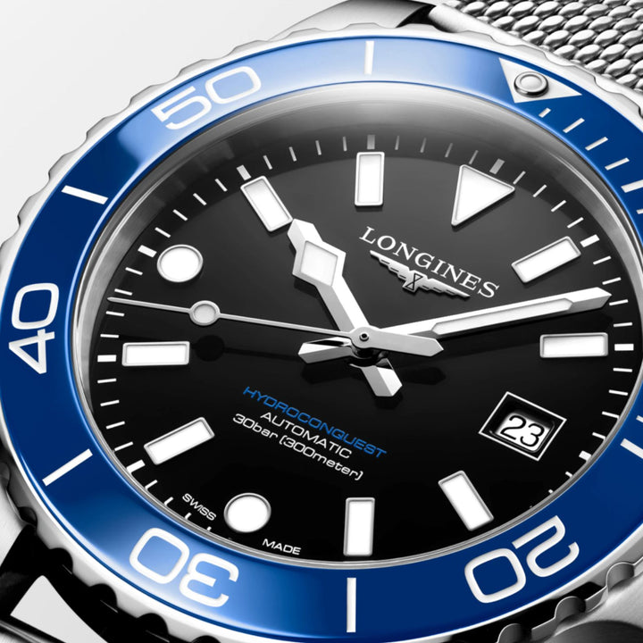 Hydroconquest Blue Bezel with Black Dial 42MM Watch