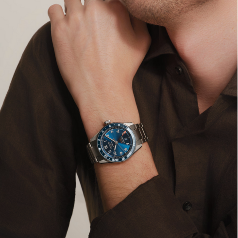 Spirit Zulu Time Blue Ceramic Bezel 42MM Watch