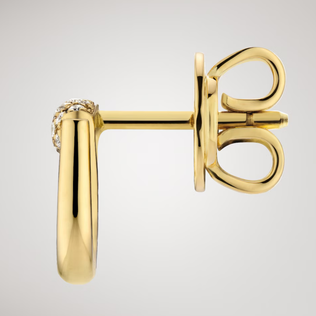 Horsebit Diamond 18k Stud Earrings