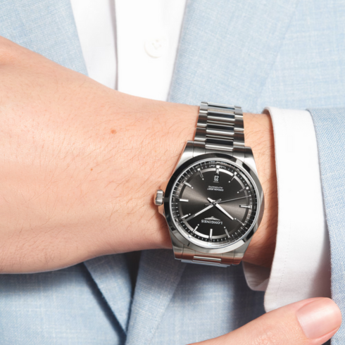 Conquest Sunday Black/Stainless Steel 41MM Watch