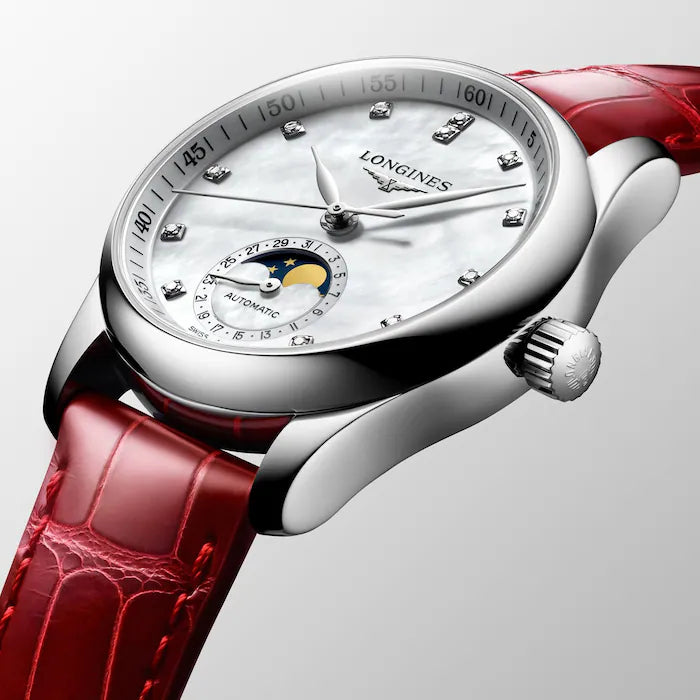 Master Collection Moonphase Red 34MM Watch