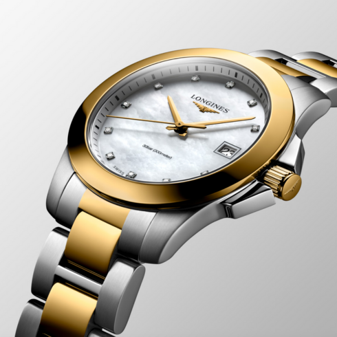 Conquest Stainless Steel/Yellow 34MM Watch