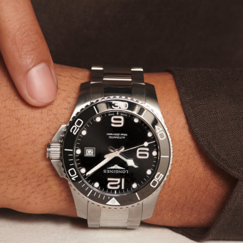 Hydroconquest Black Dial/Bezel 43MM Watch