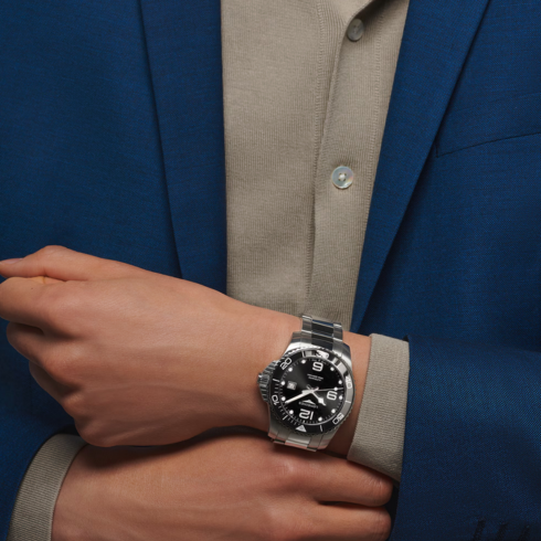 Hydroconquest Black Dial/Bezel 43MM Watch