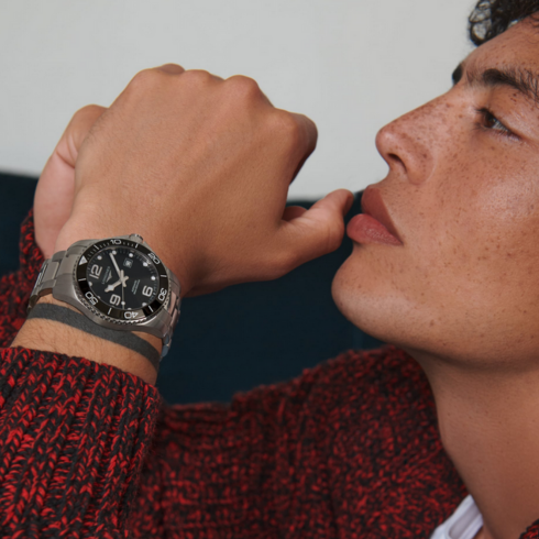 Hydroconquest Black Dial/Bezel 43MM Watch