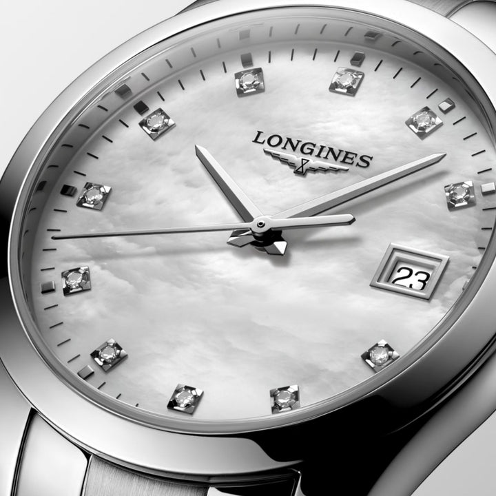 Conquest Classic White Mother of Pearl Dial 34MM Watch