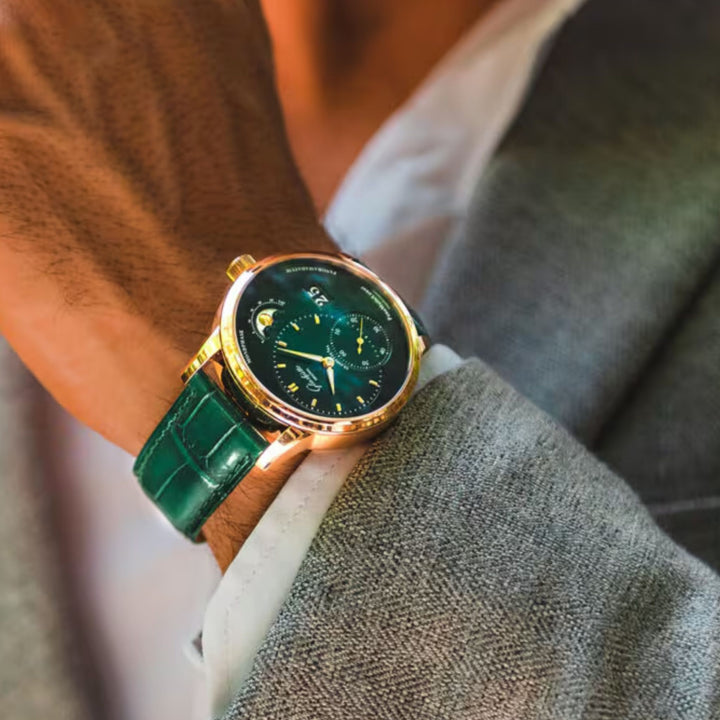 PanoMaticLunar Watch, Green Dial and Strap 40MM