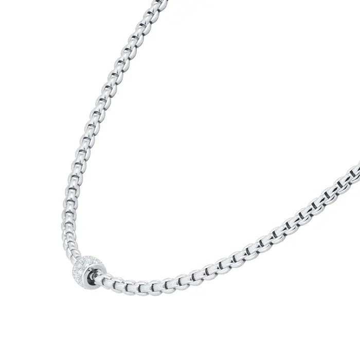 Eka White Gold and Diamond Rondel Choker Necklace