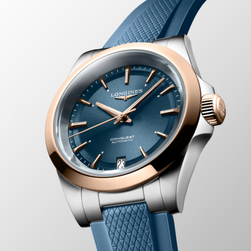 Conquest Blue/Pink Gold  34MM Watch