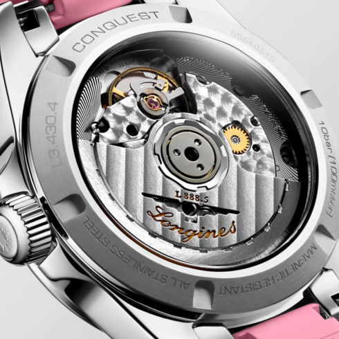 Conquest Pink Rubber Strap 34MM Watch