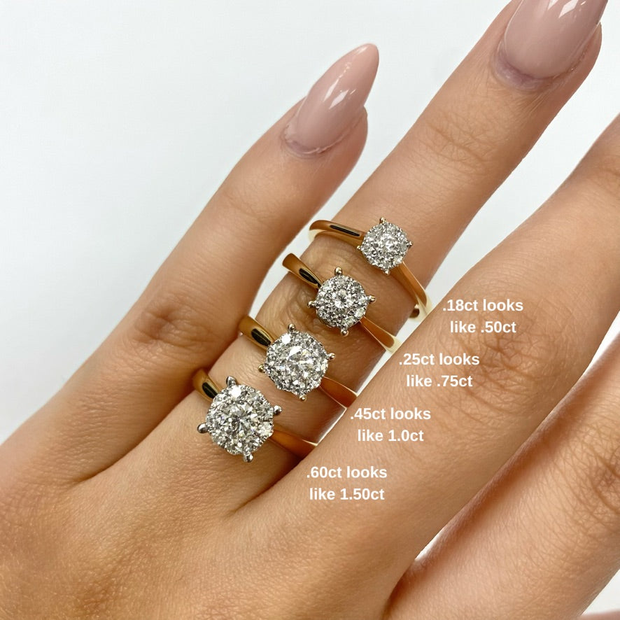 1.50ct Diamond Solitaire Illusion Yellow Gold Ring