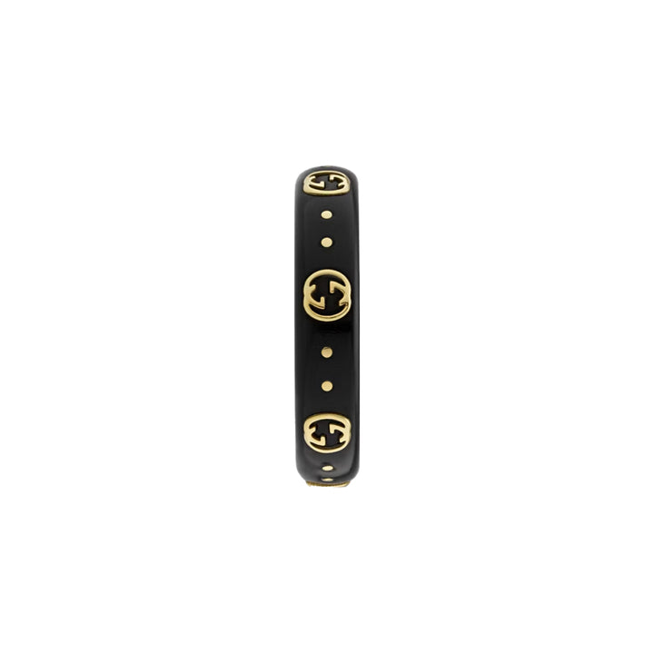 Gucci Icon Black Synthetic Corundum Ring