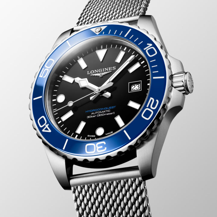Hydroconquest Blue Bezel with Black Dial 42MM Watch