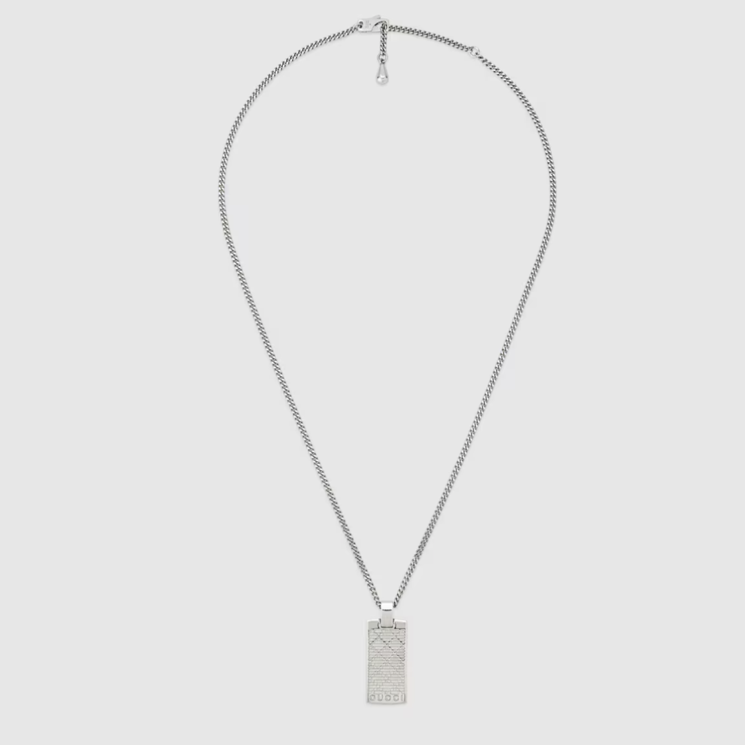 Diamante Pattern Pendant Necklace