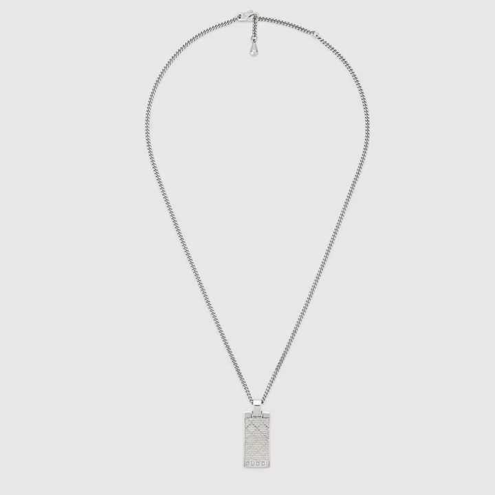 Diamante Pattern Pendant Necklace