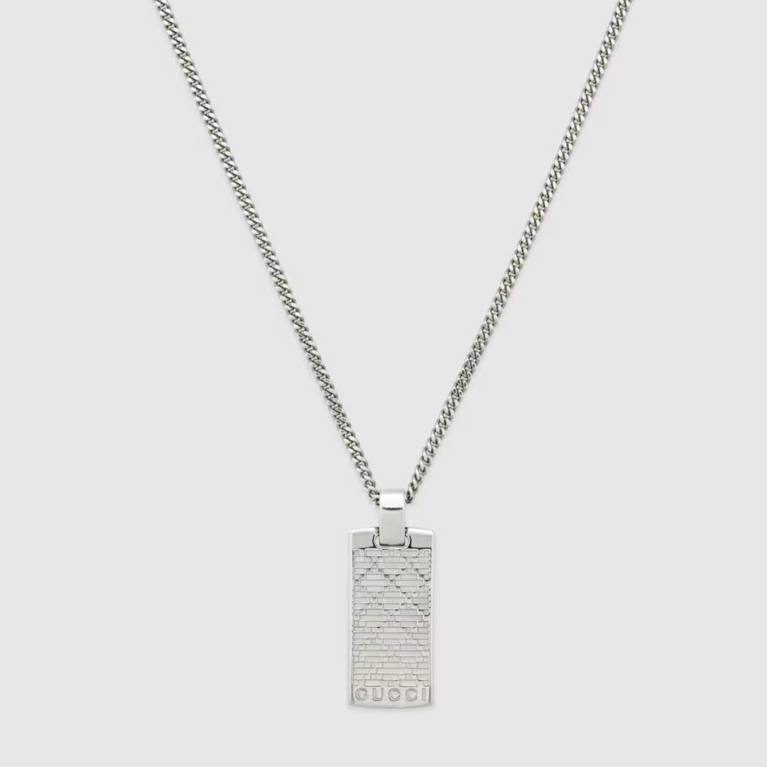 Diamante Pattern Pendant Necklace