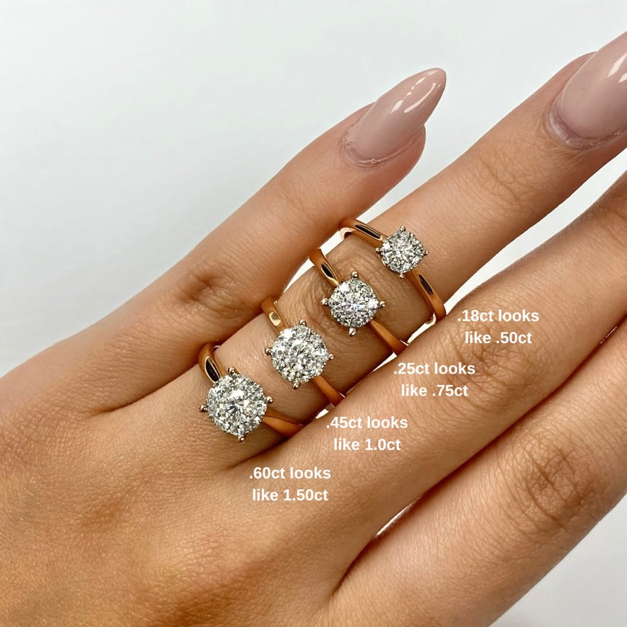 .75ct Diamond Solitaire Illusion Rose Gold Ring