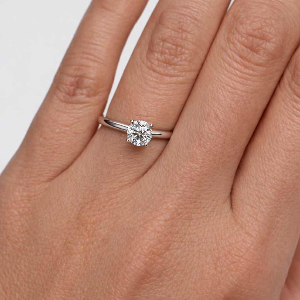 .90CT Round Cut  Diamond Engagement Ring