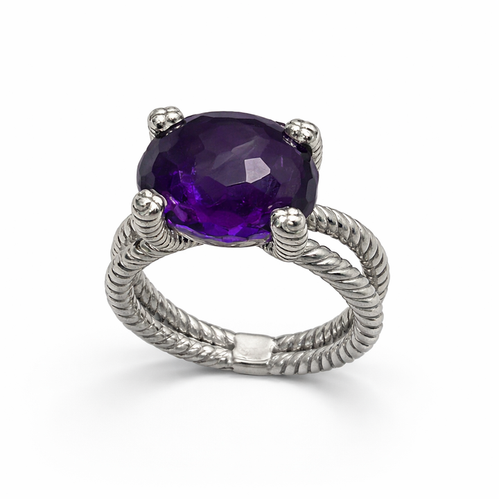 Bon Bon Amethyst Silver Ring