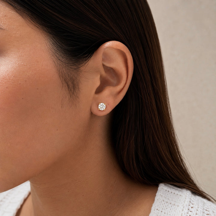 .50ct Illusion Diamond Stud Earrings 14KY