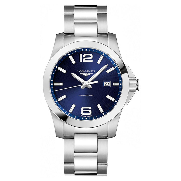 Conquest Sunray Blue Dial Quartz 43MM Watch