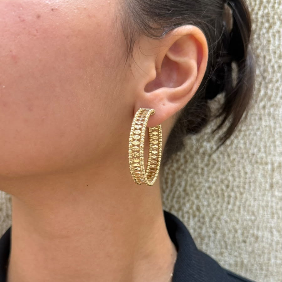 14K Yellow Gold Bujukan Classic Hoop Earrings in 40mm