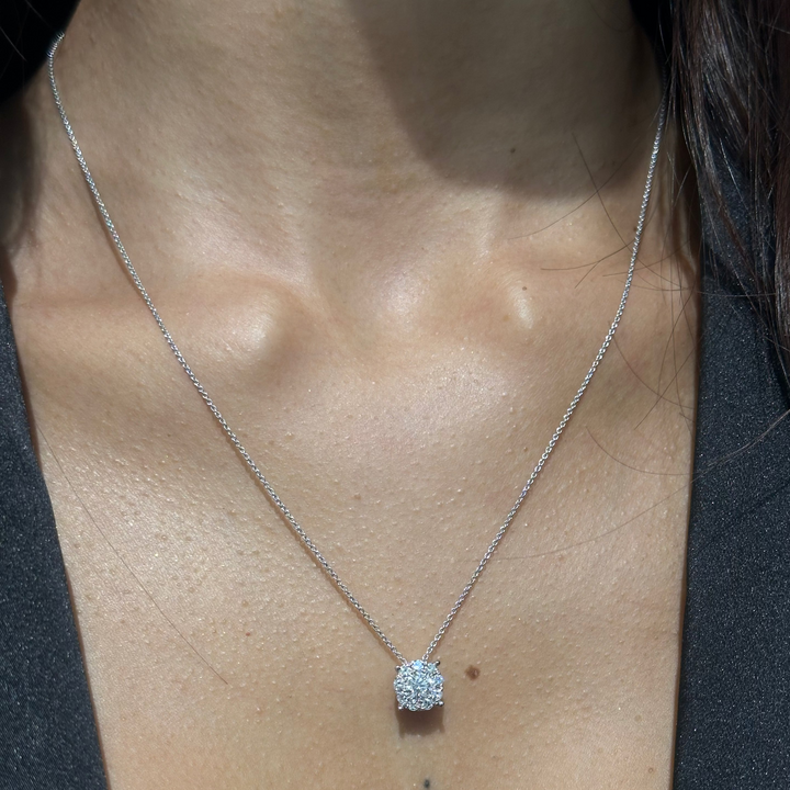 1.50ct Diamond Solitaire Illusion White Gold Necklace