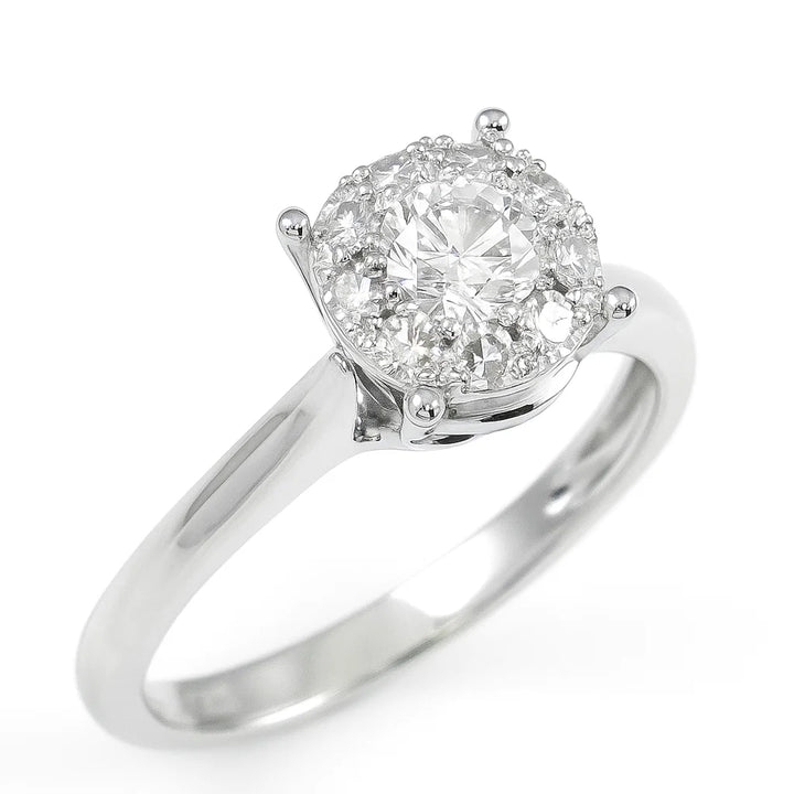1.0ct Diamond Solitaire Illusion White Gold Ring