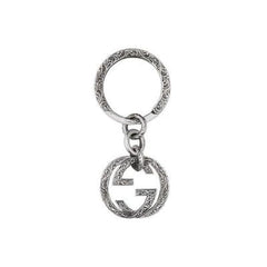 YBF45530800100U|GUCCI |INTERLOCKING G |Key Ring GG with Paisley Aureco SIlver