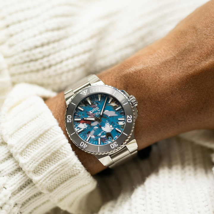 COKAGE+ ACTIVE 自動開閉 55cm 切り継ぎ パウダーブルー Aquis Date Upcycle Clibre 400 43MM Watch – Kury Alta Relojeria