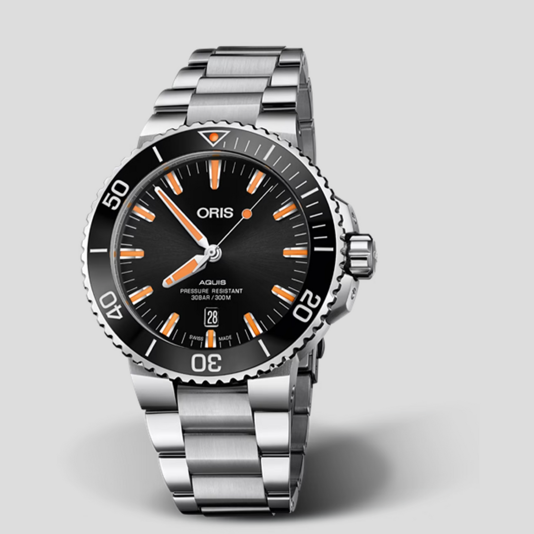 Aquis Date Orange/Black 43.5MM Watch