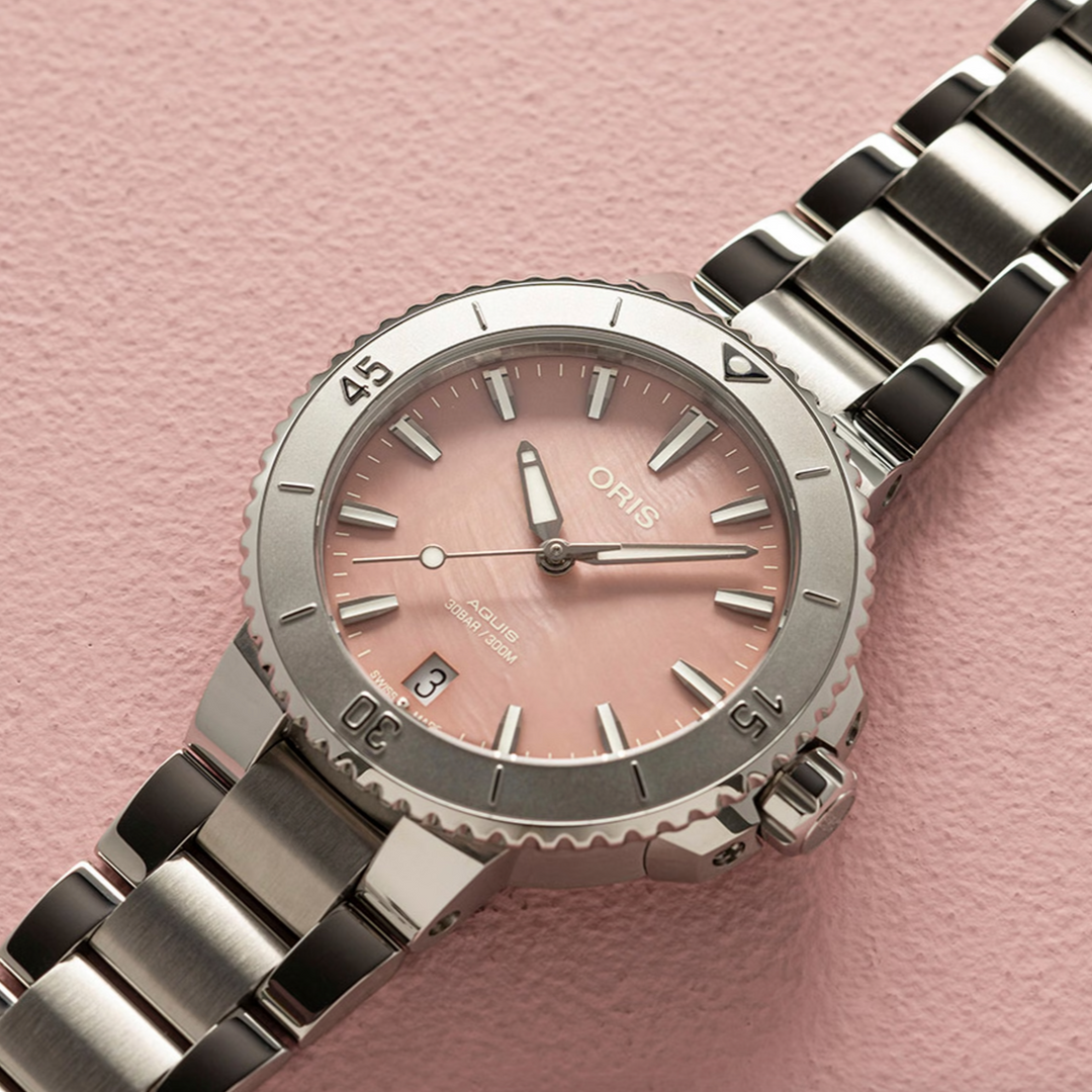 Aquis Date Pink Mother Of Pearl 36.5MM