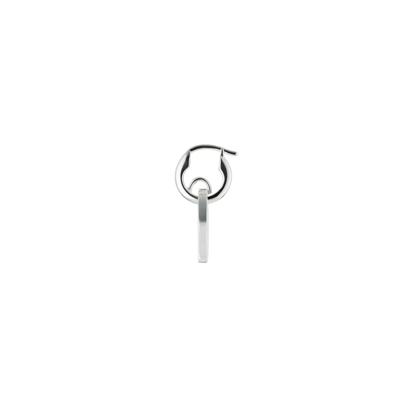 Hoop Earrings with Heart Motif Charms